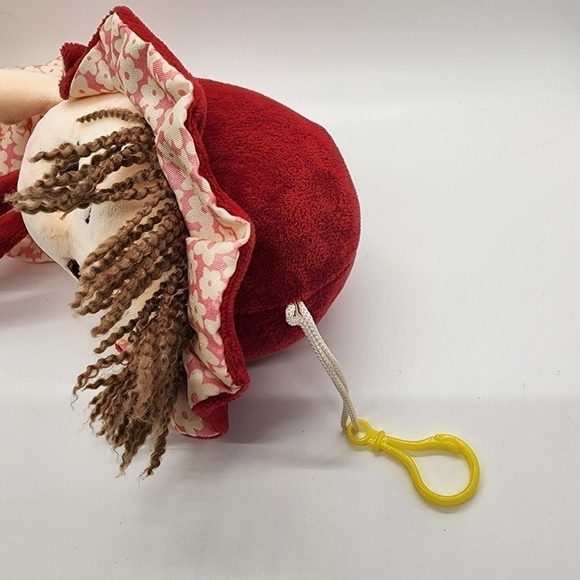 12" soft Plush Doll floral dress & Bonnet embroidered eyes Anime style face - Picture 9 of 10